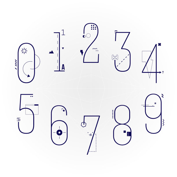 图形平面线条艺术风格数集几何图片下载