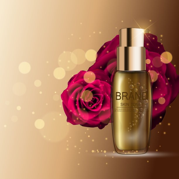 广告或杂志的爽肤瓶模板图片下载