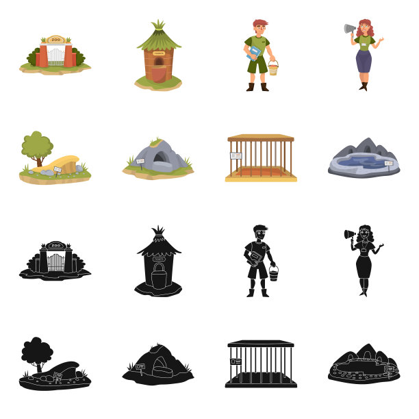 孤立的对象自然和有趣的图标收集图片下载