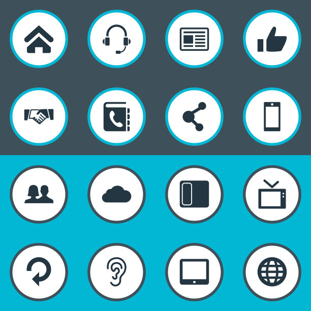 一组简单的网络图标图片下载