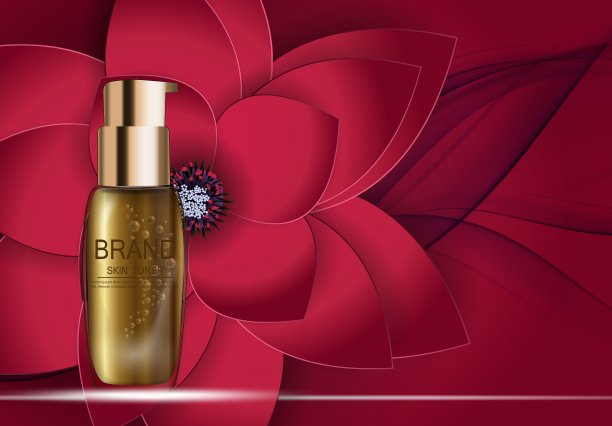 广告或杂志的爽肤瓶模板图片下载