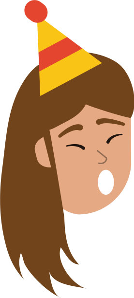 生日漫画里的快乐女人图片下载