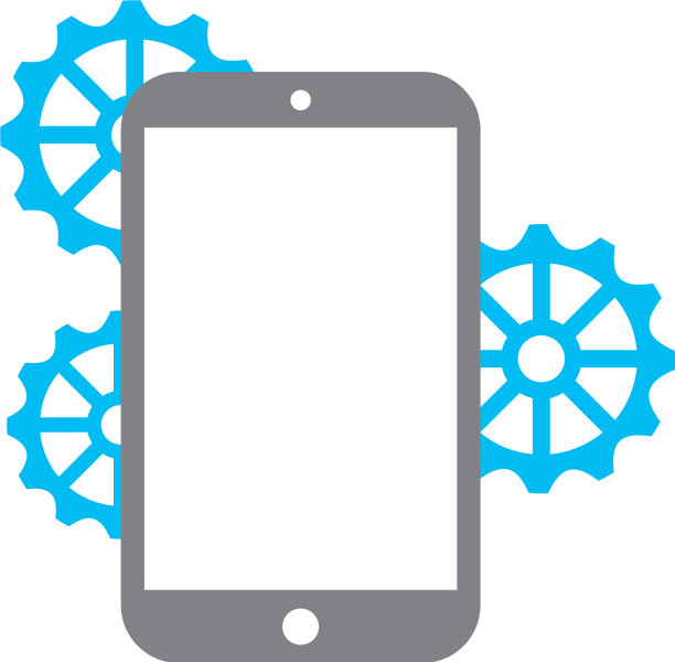 带齿轮的智能手机图片下载