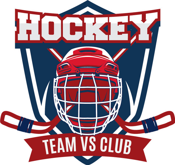 曲棍球队标志设计模板体育俱乐部徽章图片下载