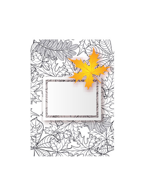 图案框架与秋叶图片下载