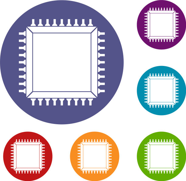 电脑微芯片图标集图片下载