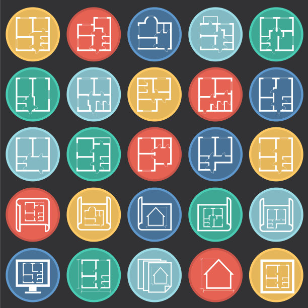 首页蓝图图标上颜色圈黑色图片下载