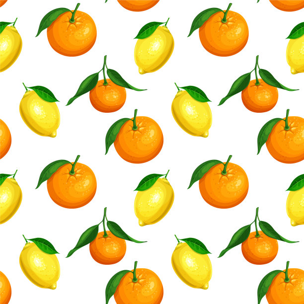 柑橘无缝花纹图片下载