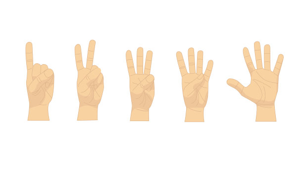 卡通人的手显示数字设置行图片下载