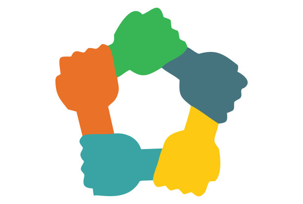 抽象手星形彩色标志图标图片下载