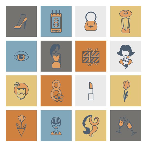 妇女节图标集图片下载