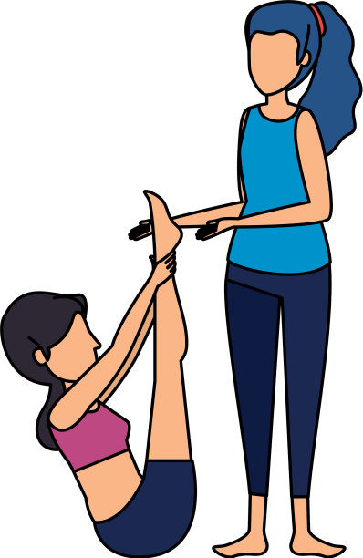 一群练习瑜伽姿势的妇女图片下载