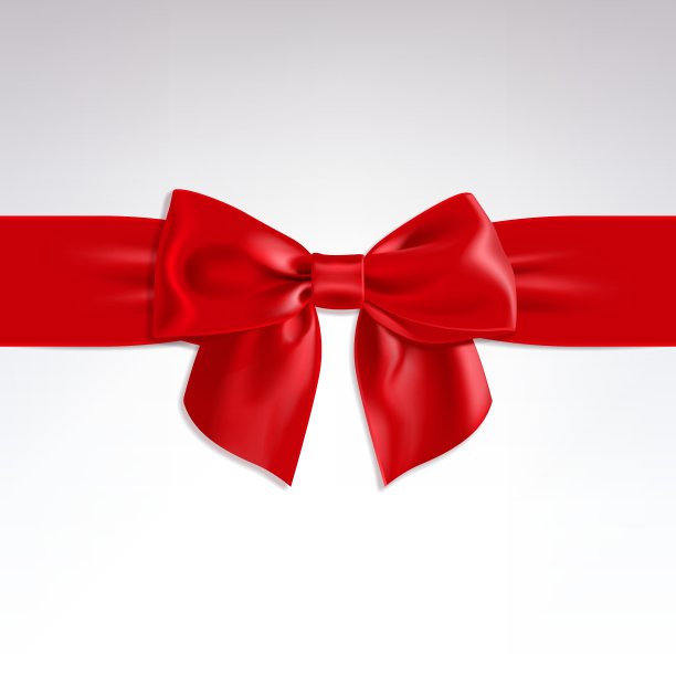 红色蝴蝶结的缎带图片下载