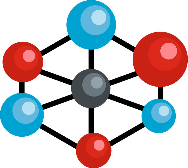分子格子图标平面风格图片下载