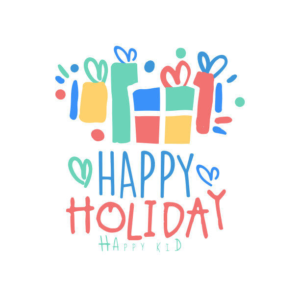 快乐节日快乐小朋友标志模板色彩缤纷图片下载