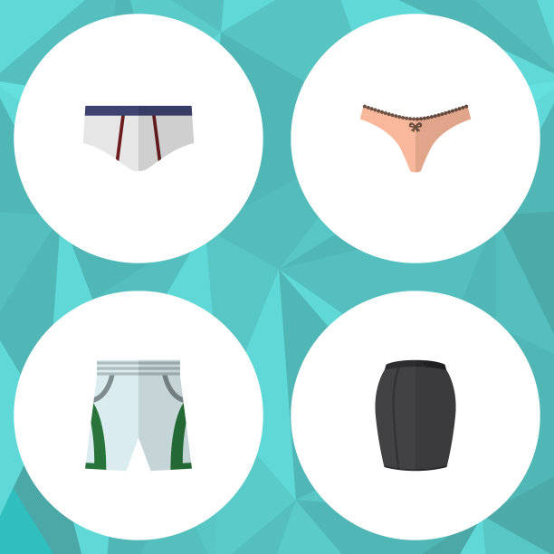 平坦的图标连衣裙套时尚的服装内衣图片下载