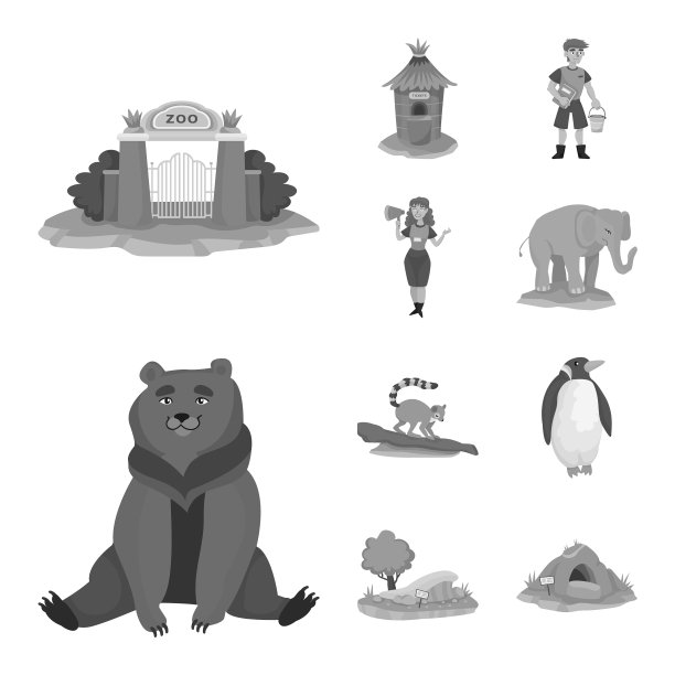 动物园和公园的标志设置图片下载