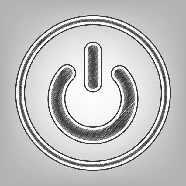 开关标志铅笔素描图片下载