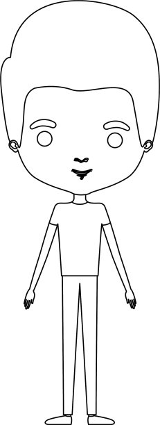 剪影漫画瘦年轻的衣服与图片下载