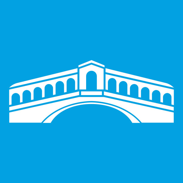 威尼斯大桥图标白色图片下载