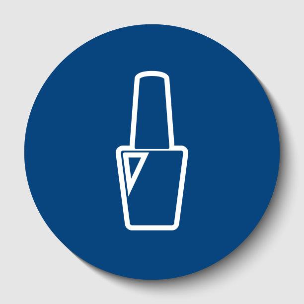 指甲油标志白色轮廓图标图片下载