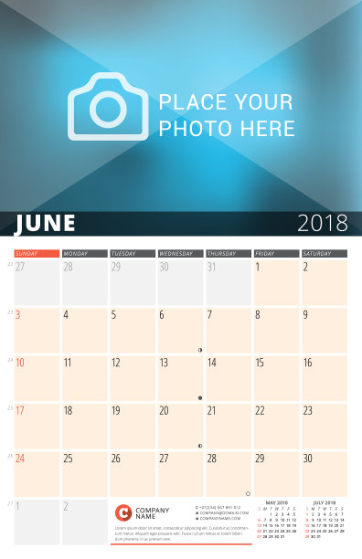 墙上日历计划2018年设计打印图片下载