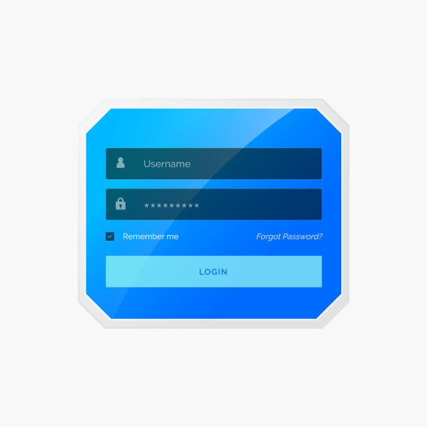 蓝色登录表单模板设计风格图片下载