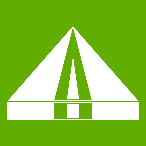 旅游露营帐篷图标绿色图片下载