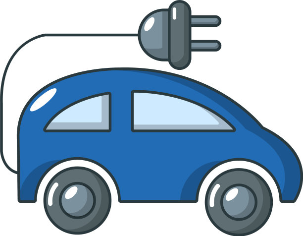 卡通风格的电动汽车图标图片下载