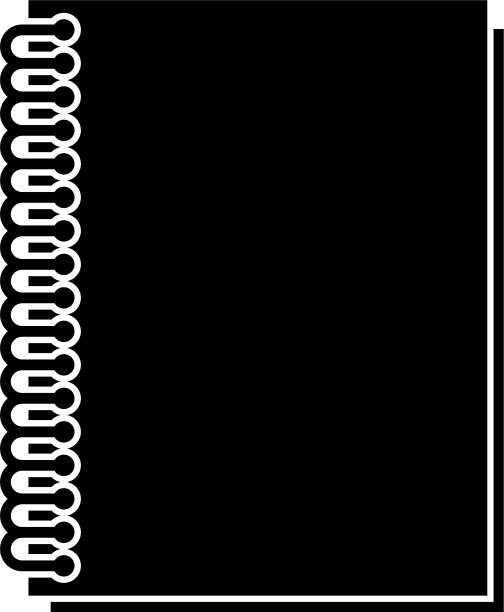 笔记本与春季图标黑色平风格图片下载