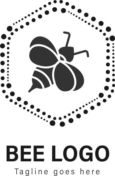 现代蜜蜂Logo模板设计图片下载