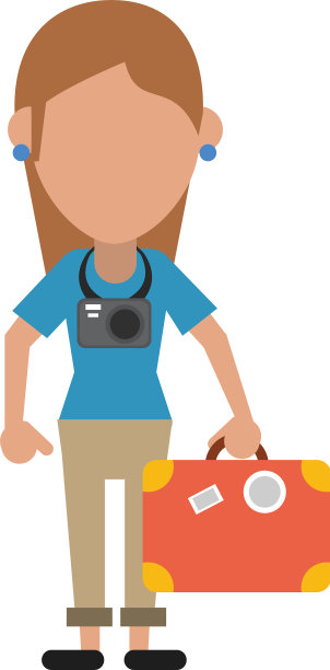 旅行者或游客头像图标形象图片下载