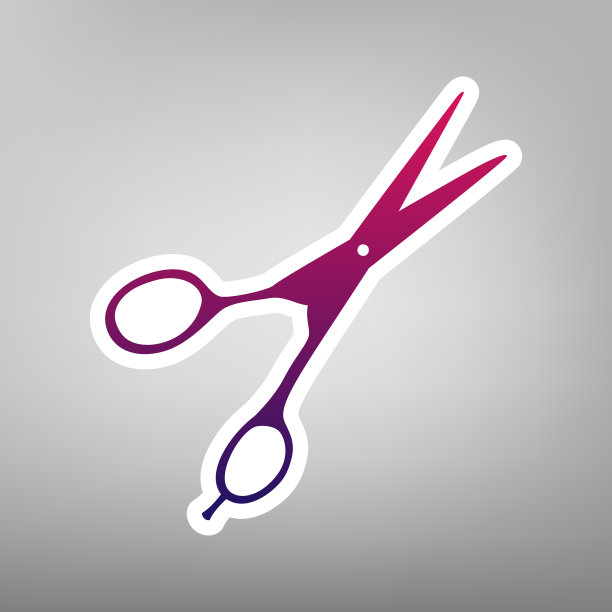 剪发剪刀是紫色的图片下载