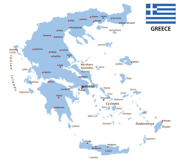 希腊国旗地图图片下载
