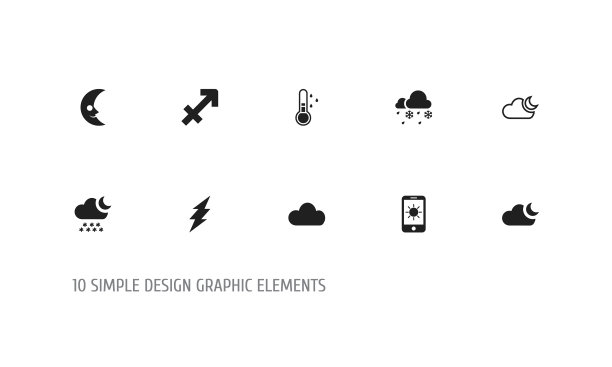 一组10可编辑的空气图标包括符号图片下载