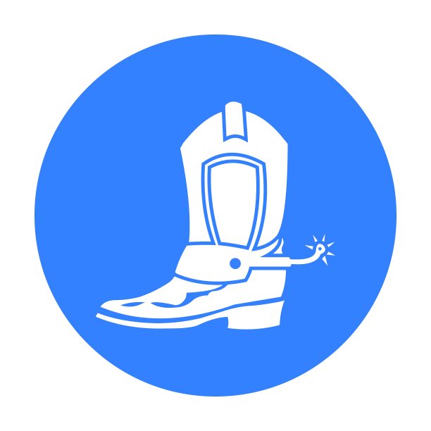 牛仔靴图标黑色烧焦西部图标来自图片下载