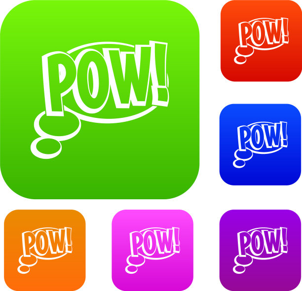 Pow语音泡泡集颜色收藏图片下载