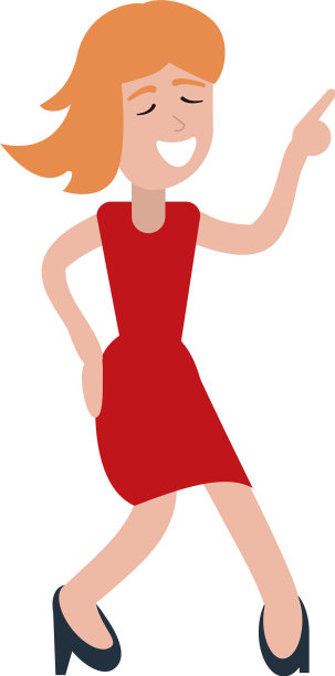 跳舞的女人和微笑的卡通图片下载