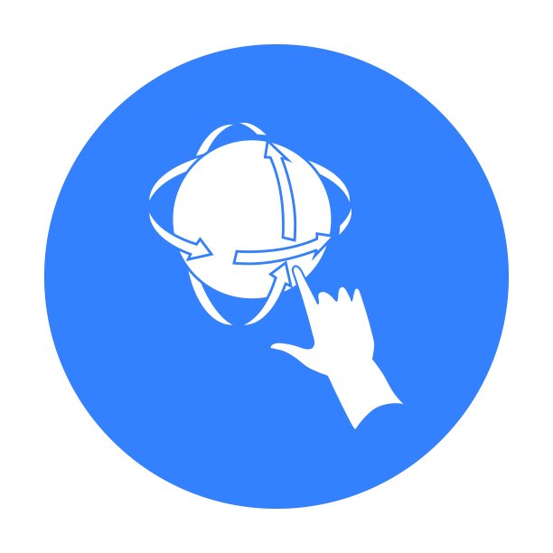 旋转的全球在虚拟现实图标在黑色图片下载