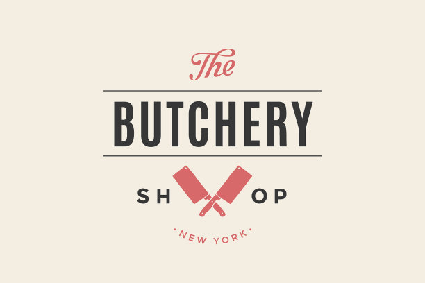 屠宰肉店的标签图片下载