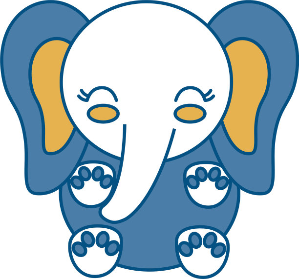 卡哇伊的大象图标图片下载