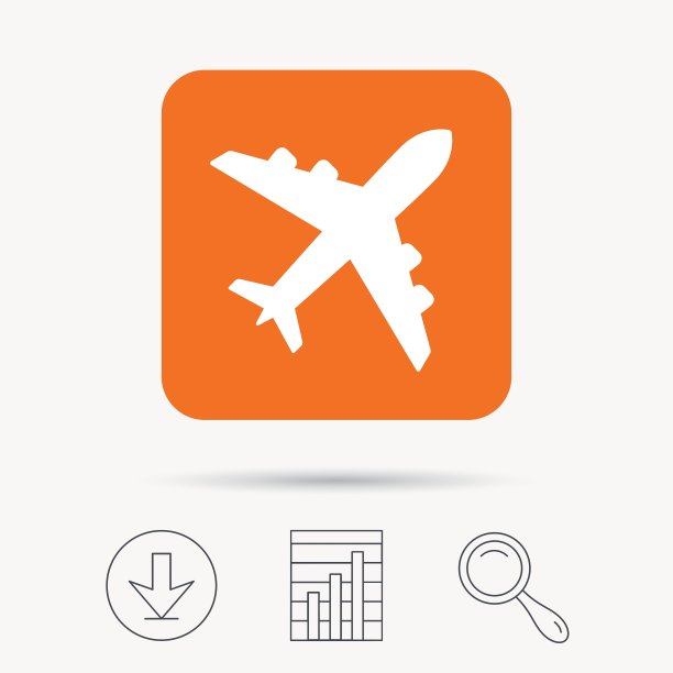 飞机图标飞行运输标志图片下载