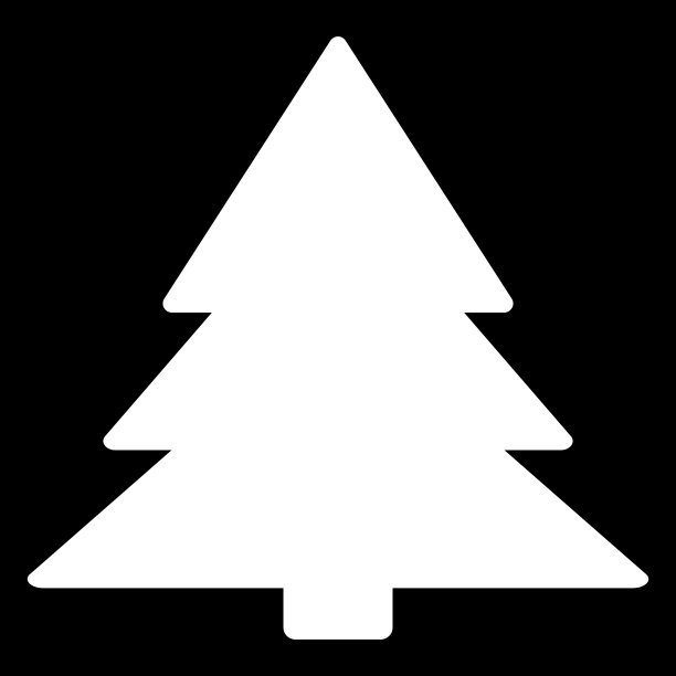 圣诞树的白色图标图片下载