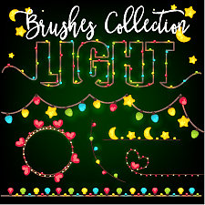 一套彩色花环的节日装饰灯图片下载