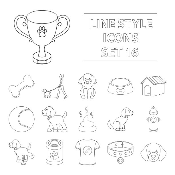 狗设备设置图标在大纲风格大图片下载