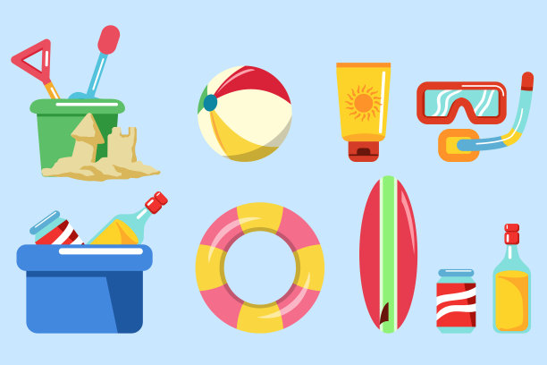 海滩度假物品图片图片下载