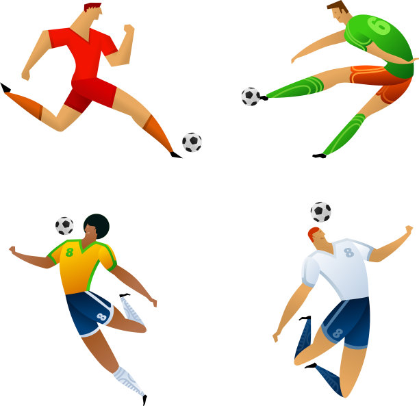 足球运动员彩色套装图片下载