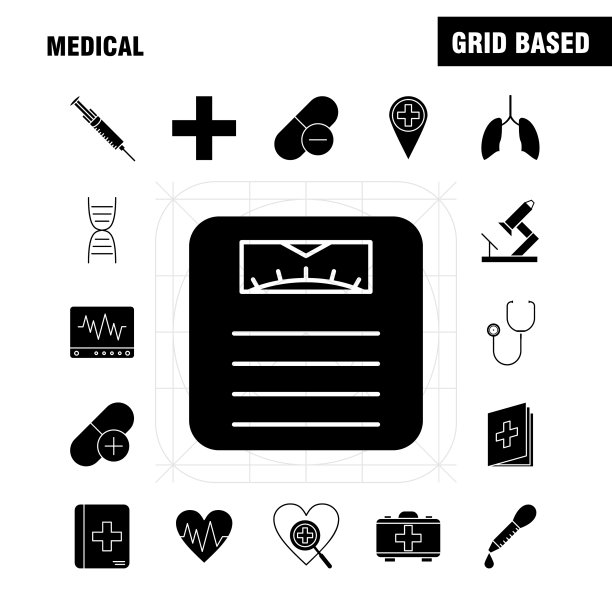 用于信息图的医疗实体符号图标集图片下载