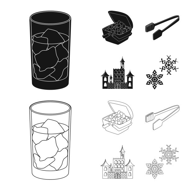 孤立的纹理对象和冻结的符号集图片下载