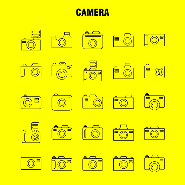 相机线图标为网页打印和移动uxui图片下载